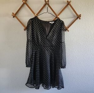 BB Dakota V-Neck Metallic Stars and Black Dress